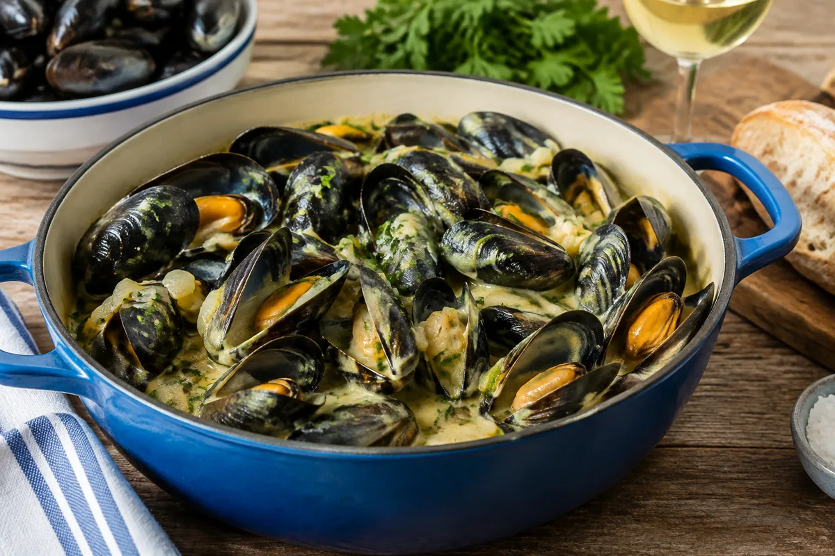 Comment préparer une mouclade vendéenne avec des moules de bouchot ?